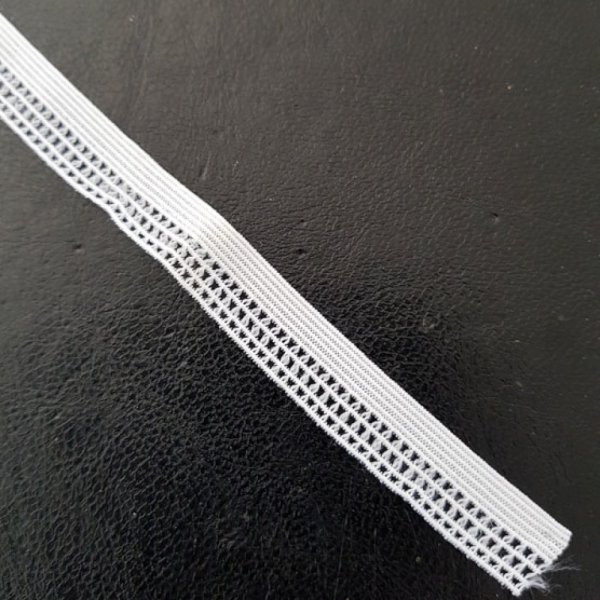 Au m&egrave;tre &Eacute;lastique blanc fantaisie 12 mm.