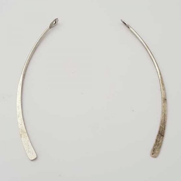 Barre Tige Courb&eacute; En M&eacute;tal Argent&eacute; 1 anneau N&deg;01 Argent