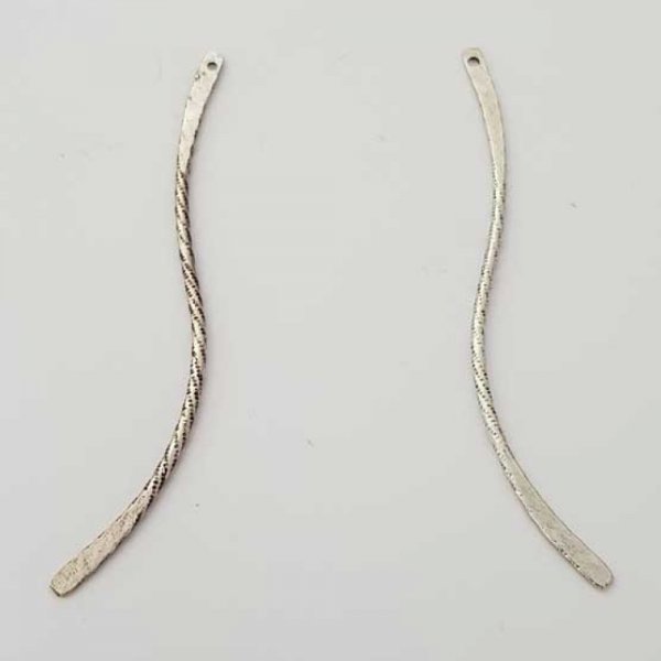 Barre Tige Courb&eacute; En M&eacute;tal Argent&eacute; 1 anneau N&deg;02 Argent