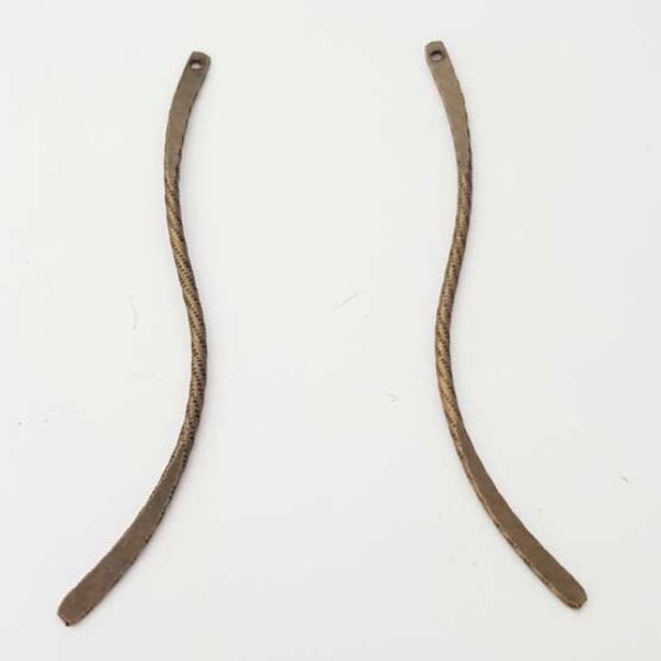 Barre Tige Courb&eacute; En M&eacute;tal Argent&eacute; 1 anneau N&deg;02 Bronze