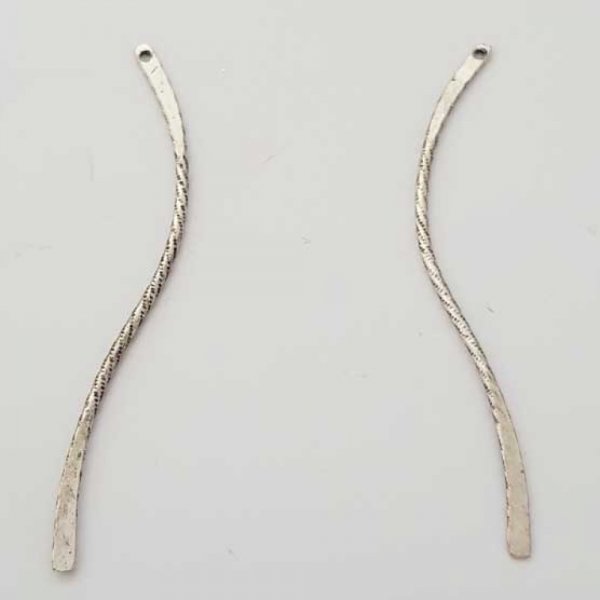 Barre Tige Courb&eacute; En M&eacute;tal Argent&eacute; 1 anneau N&deg;03 Argent
