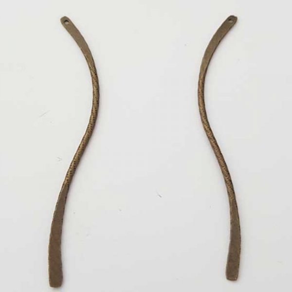 Barre Tige Courb&eacute; En M&eacute;tal Argent&eacute; 1 anneau N&deg;03 Bronze