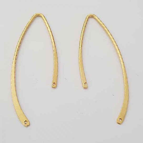 Barre Tige Courb&eacute; En M&eacute;tal Argent&eacute; 2 anneaux N&deg;04 Dor&eacute;