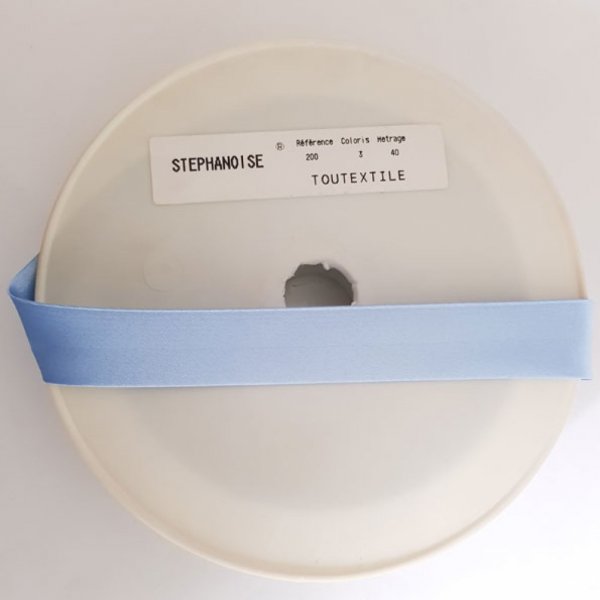 Biais uni Tout Textile Satin 1 M&egrave;tre col 03 Bleu Clair