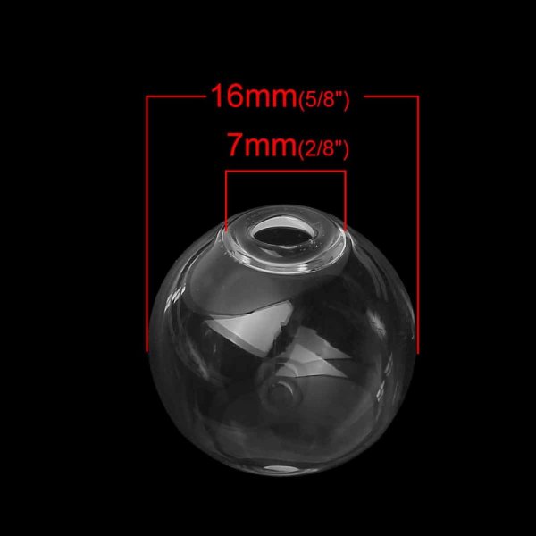 Boules en verre ronde de 16mm 20 pi&egrave;ces &agrave; remplir