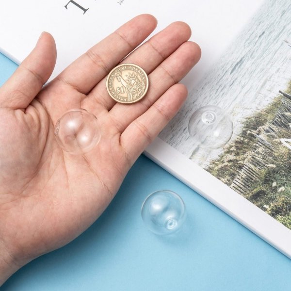 Boules en verre ronde de 28mm 10 pi&egrave;ces