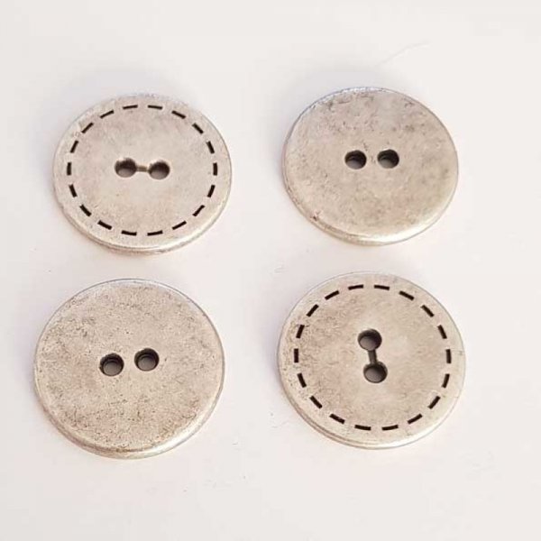 Bouton Argent N&deg;23 de 23 mm Rond