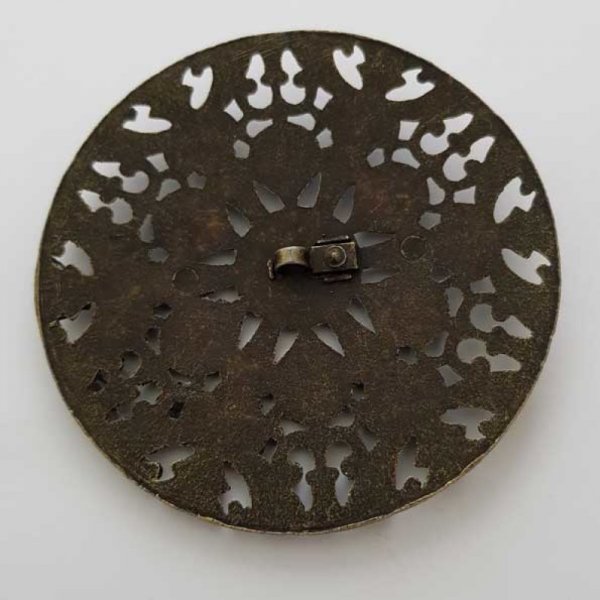 Bouton M&eacute;tal Fantaisie N&deg;001 de 82 mm Rond