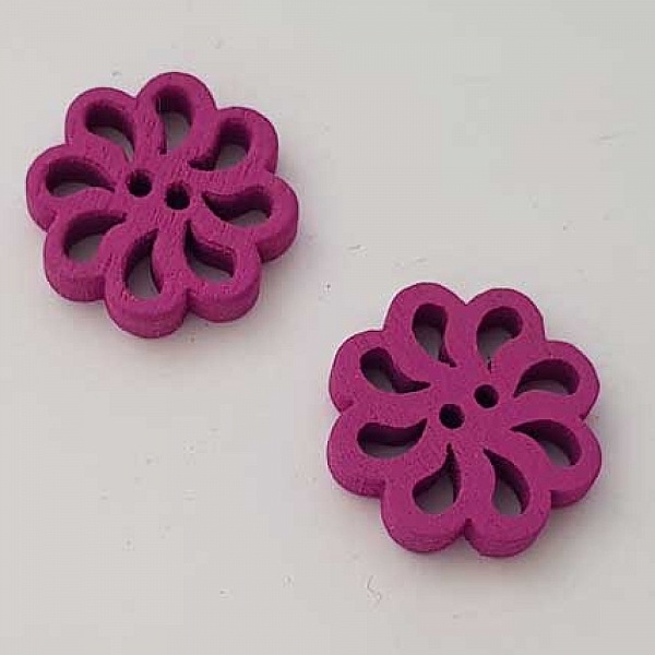 Bouton bois Fleur Mauve N&deg;01-01