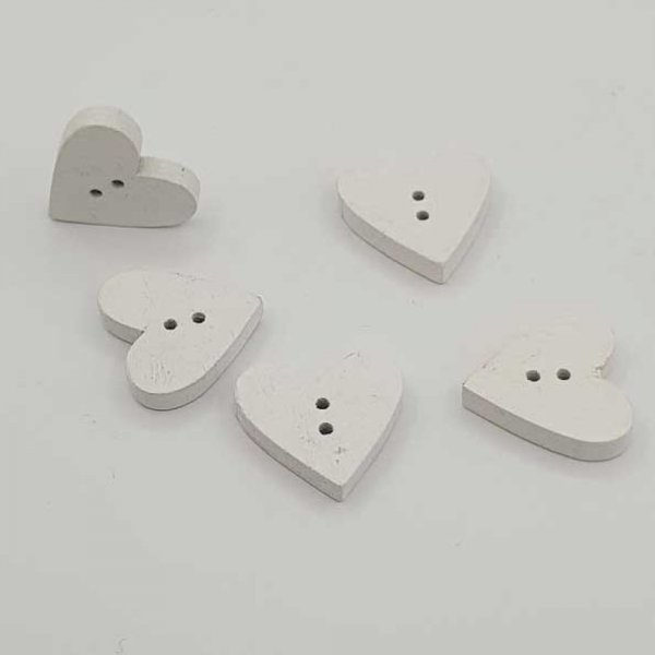 Bouton bois coeur blanc N&deg;01-05