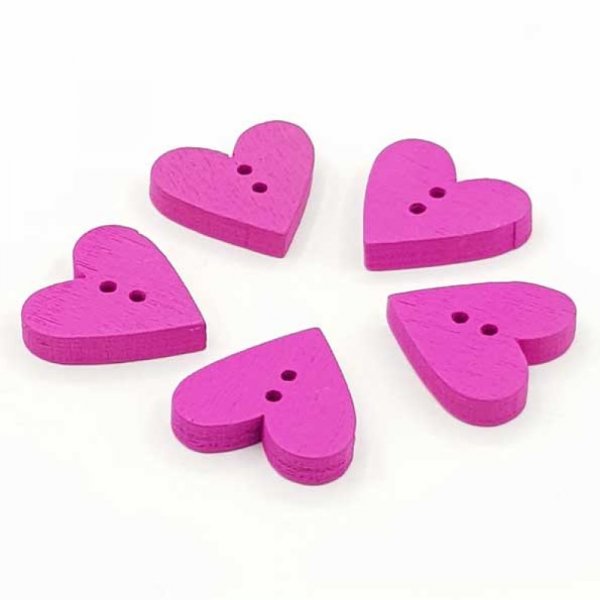 Bouton bois coeur mauve N&deg;01-01
