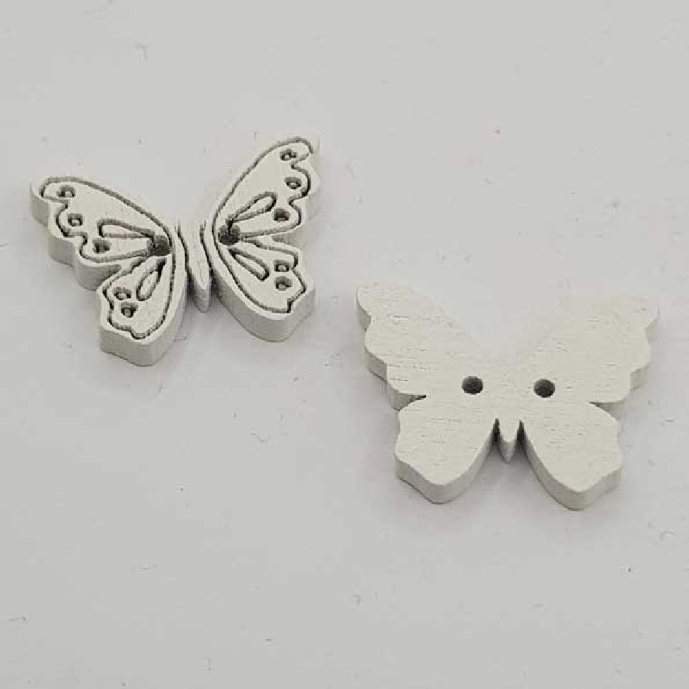 Bouton bois papillon blanc N°01-01