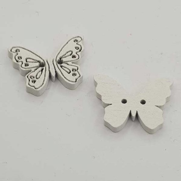 Bouton bois papillon blanc N&deg;01-01