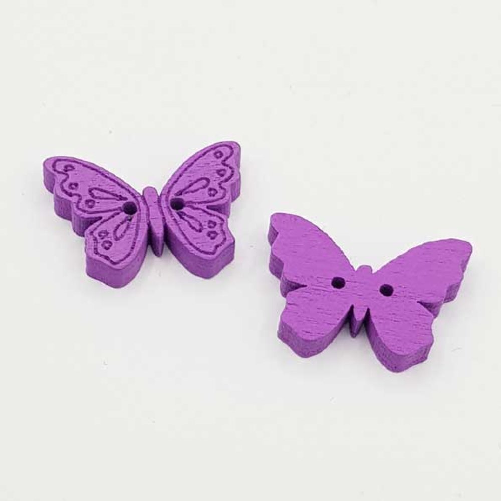 Bouton bois papillon violet N°01-02