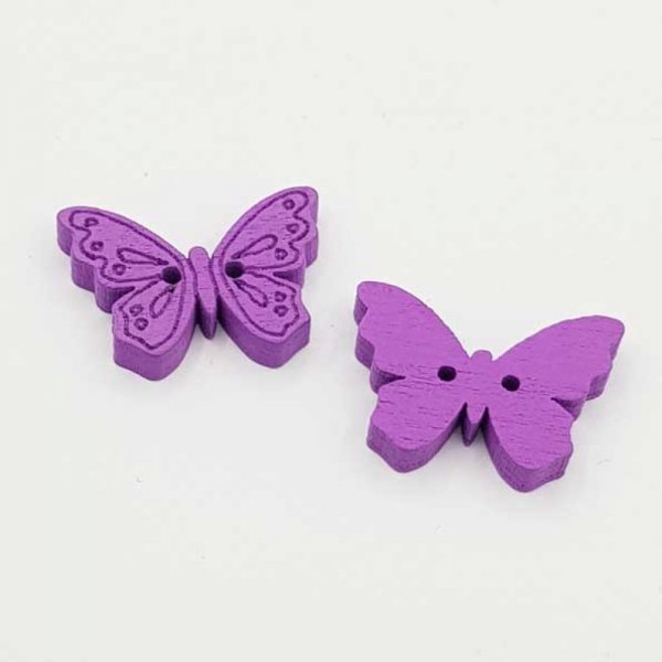 Bouton bois papillon violet N&deg;01-02
