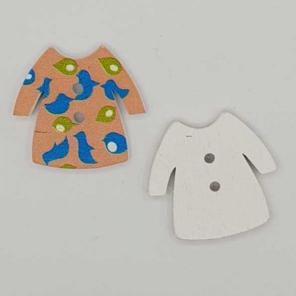 Bouton bois robe beige N&deg;02-02