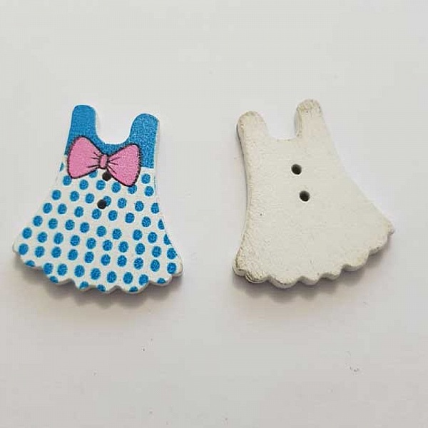 Bouton bois robe blanc N&deg;01-04