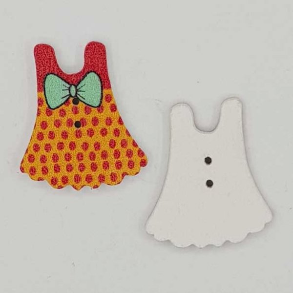 Bouton bois robe orange N&deg;01-01