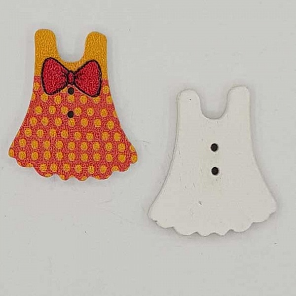 Bouton bois robe rose N&deg;01-02