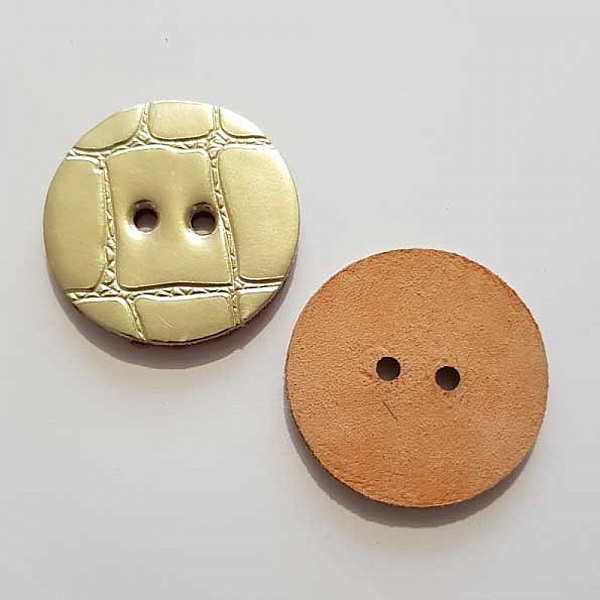 Bouton cuir vintage Rond 44 mm N&deg;10