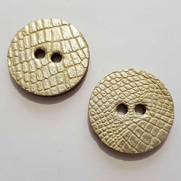 Bouton cuir vintage Rond 44 mm N&deg;12