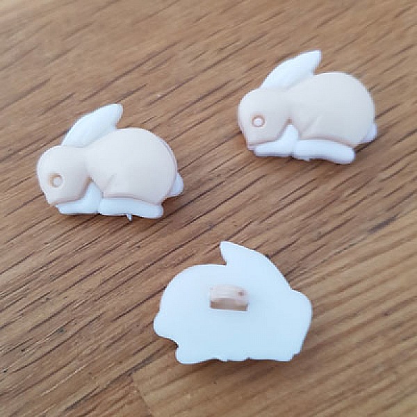 Bouton fantaisie &agrave; motifs pour enfants lapin N&deg; 04