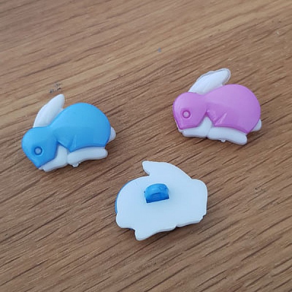 Bouton fantaisie &agrave; motifs pour enfants lapin N&deg; 07