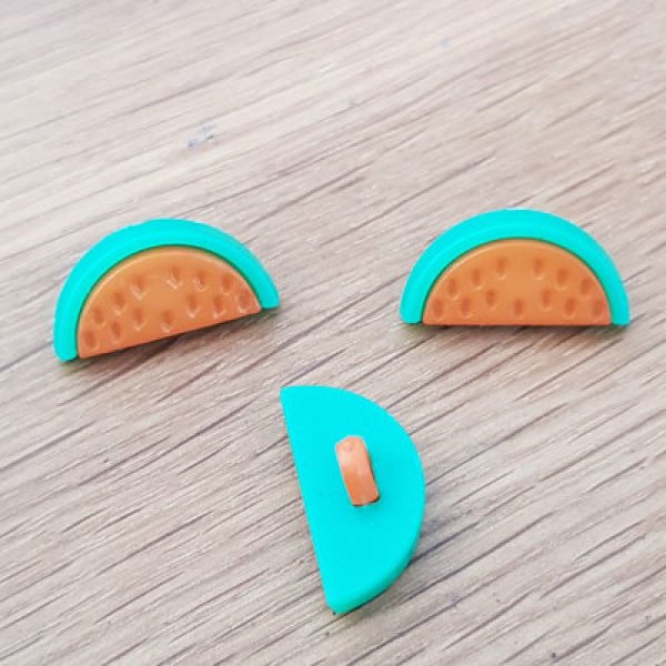 Bouton fantaisie &agrave; motifs pour enfants past&egrave;que N&deg; 03 orange
