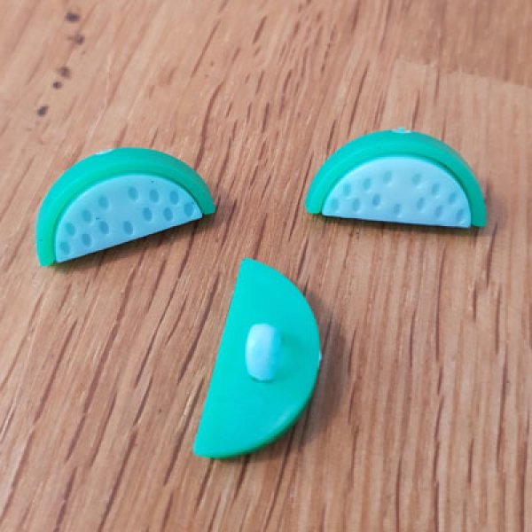 Bouton fantaisie &agrave; motifs pour enfants past&egrave;que N&deg; 11 bleu moyen