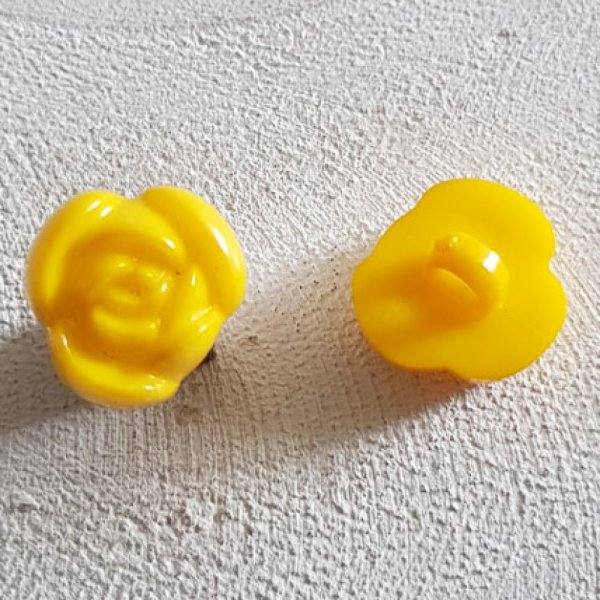 Boutons fantaisie, enfants, b&eacute;b&eacute;s Motif Fleur N&deg;01-03 Jaune 01
