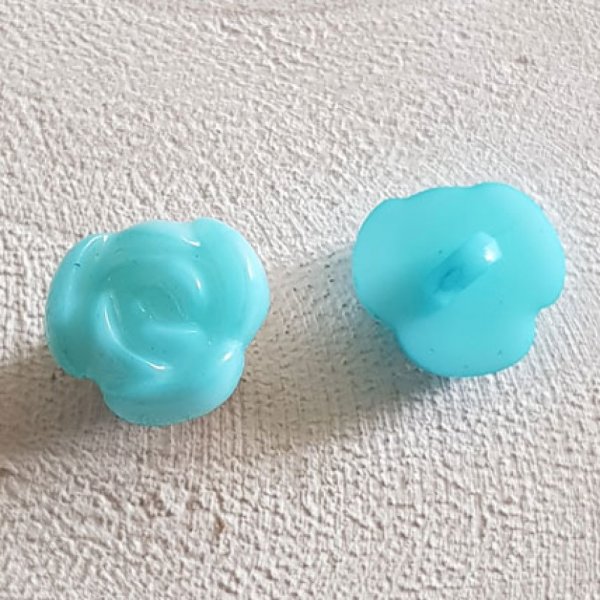 Boutons fantaisie, enfants, b&eacute;b&eacute;s Motif Fleur N&deg;01-05 Bleu clair