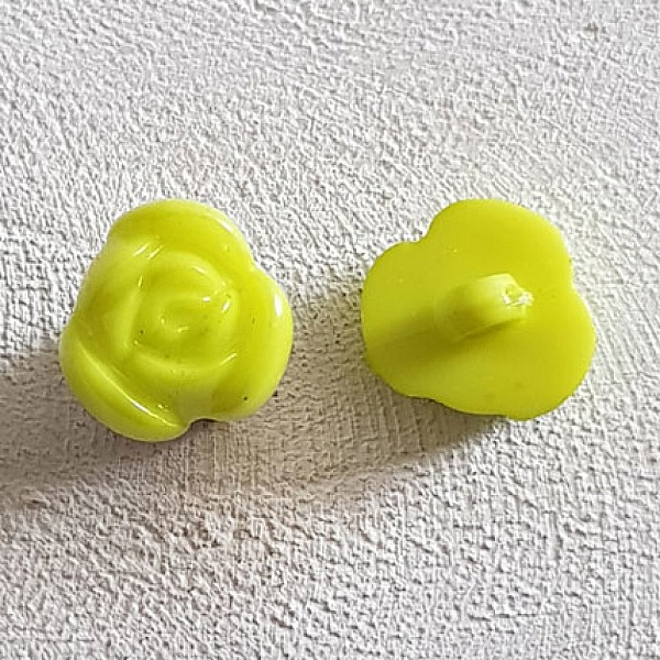 Boutons fantaisie, enfants, b&eacute;b&eacute;s Motif Fleur N&deg;01-07 Vert 02