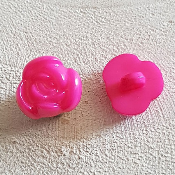 Boutons fantaisie, enfants, b&eacute;b&eacute;s Motif Fleur N&deg;01-09 Fushia