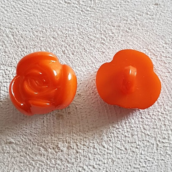 Boutons fantaisie, enfants, b&eacute;b&eacute;s Motif Fleur N&deg;01-10 Orange