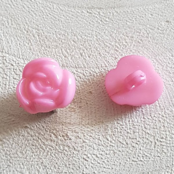 Boutons fantaisie, enfants, b&eacute;b&eacute;s Motif Fleur N&deg;01-11 Rose