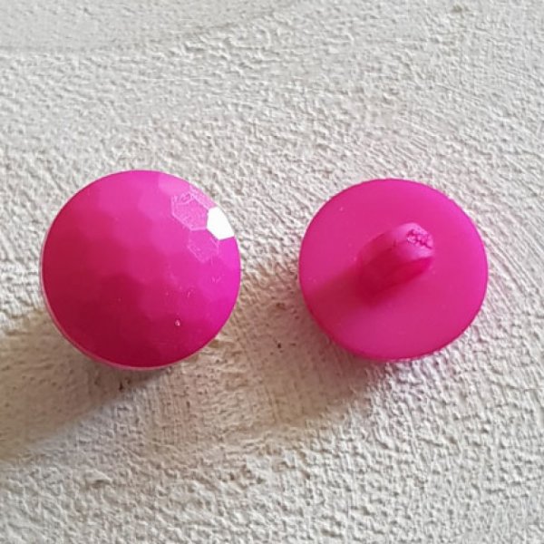 Boutons fantaisie, enfants, b&eacute;b&eacute;s Motif plat &agrave; facette N&deg;05-06 Fushia