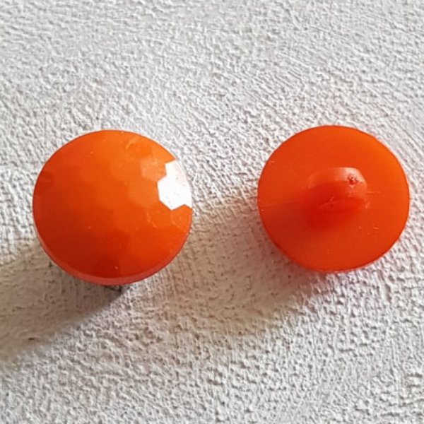 Boutons fantaisie, enfants, b&eacute;b&eacute;s Motif plat &agrave; facette N&deg;05-07 Orange