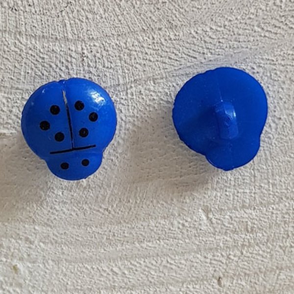 Boutons fantaisie, enfants, b&eacute;b&eacute;s Motif Coccinelle N&deg;01-10 Bleu fonc&eacute;