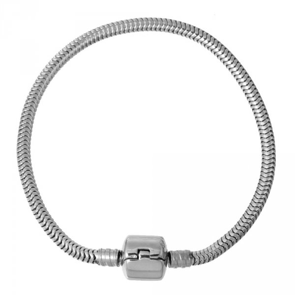 Bracelet Acier Inoxydable N°04 Argent Fermoir Clip 18 cm