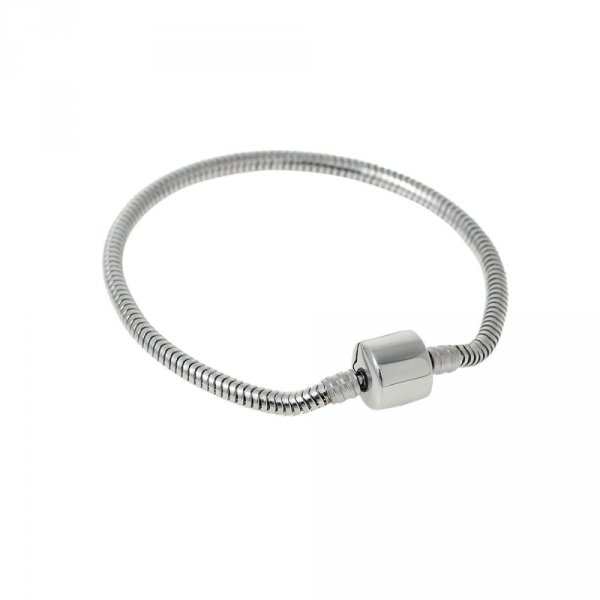 Bracelet Acier Inoxydable N°04 Argent Fermoir Clip 19 cm