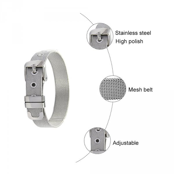 Bracelet Acier Inoxydable 10 mm Argent