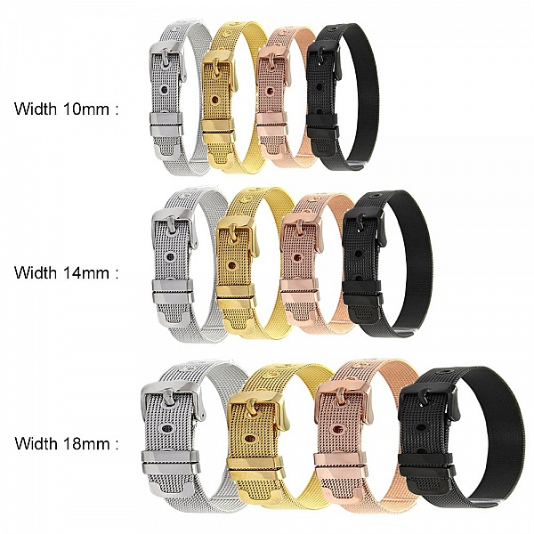 Bracelet Acier Inoxydable 10 mm Dor&eacute; Ros&eacute;