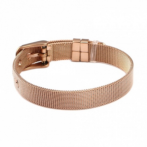 Bracelet Acier Inoxydable 10 mm Dor&eacute; Ros&eacute;