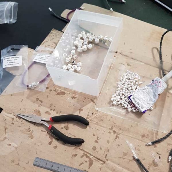 Bracelet Clip Europ&eacute;en tress&eacute; Uni 01 DU 15 AU 23 CM Argent