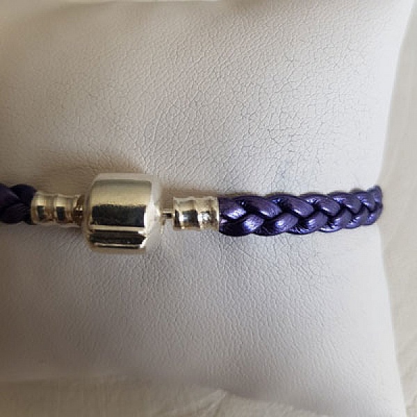 Bracelet Clip Europ&eacute;en tress&eacute; Uni 03 DU 15 AU 23 CM Glicine