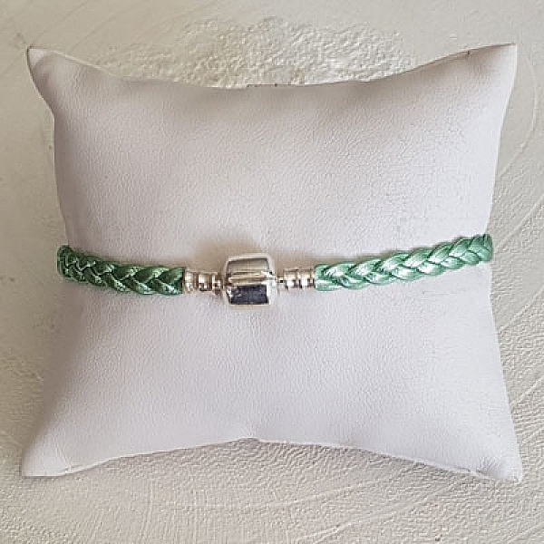 Bracelet Clip Europ&eacute;en tress&eacute; Uni 03 DU 15 AU 23 CM Sylvergreen