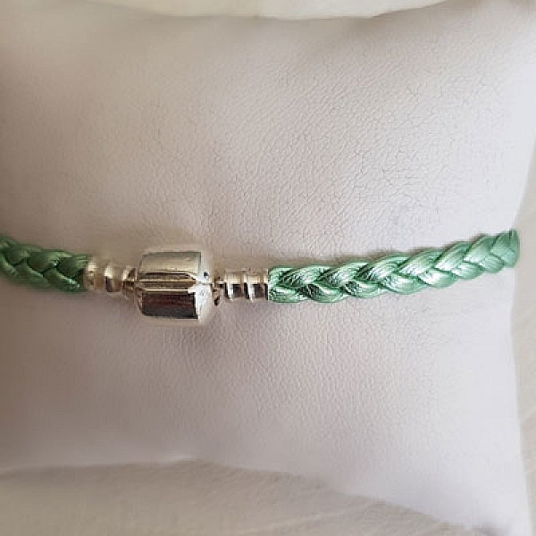 Bracelet Clip Europ&eacute;en tress&eacute; Uni 03 DU 15 AU 23 CM Sylvergreen