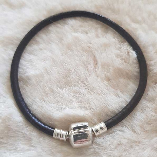 Bracelet Clip Europ&eacute;en lisse Uni 01 DU 15 AU 23 CM Marron Fonc&eacute;