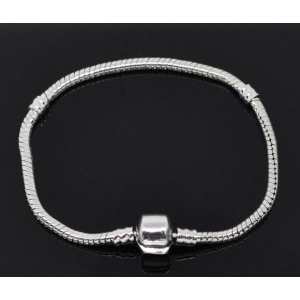 Bracelet Clip Europ&eacute;en 15cm fermoir Lisse