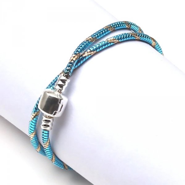 Bracelet Clip Europ&eacute;en 17 cm fermoir Lisse N&deg;28-01